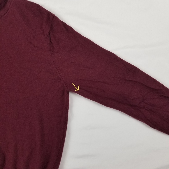 Jos.A.Bank Men Italian Merino Wool Sweater Quarter-zip Fit Pullover Burgundy M - Picture 8 of 8